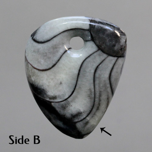 Grey Ammonite in Matrix Drilled Pendant