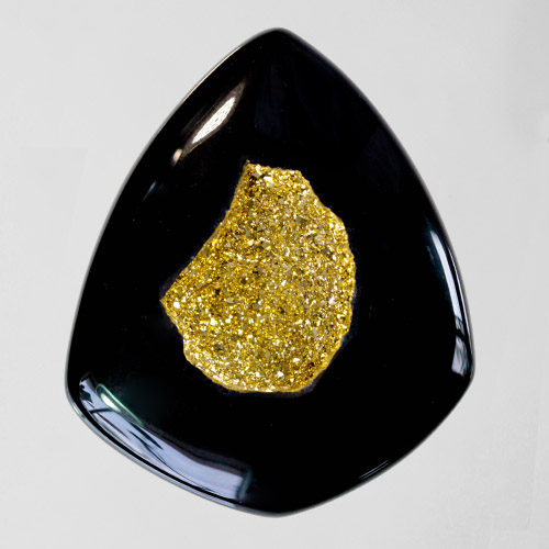 18kt Gold Druzy on Black Onyx